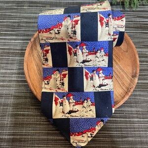 Robert Talbott Silk Holiday Tie Snowman Scene